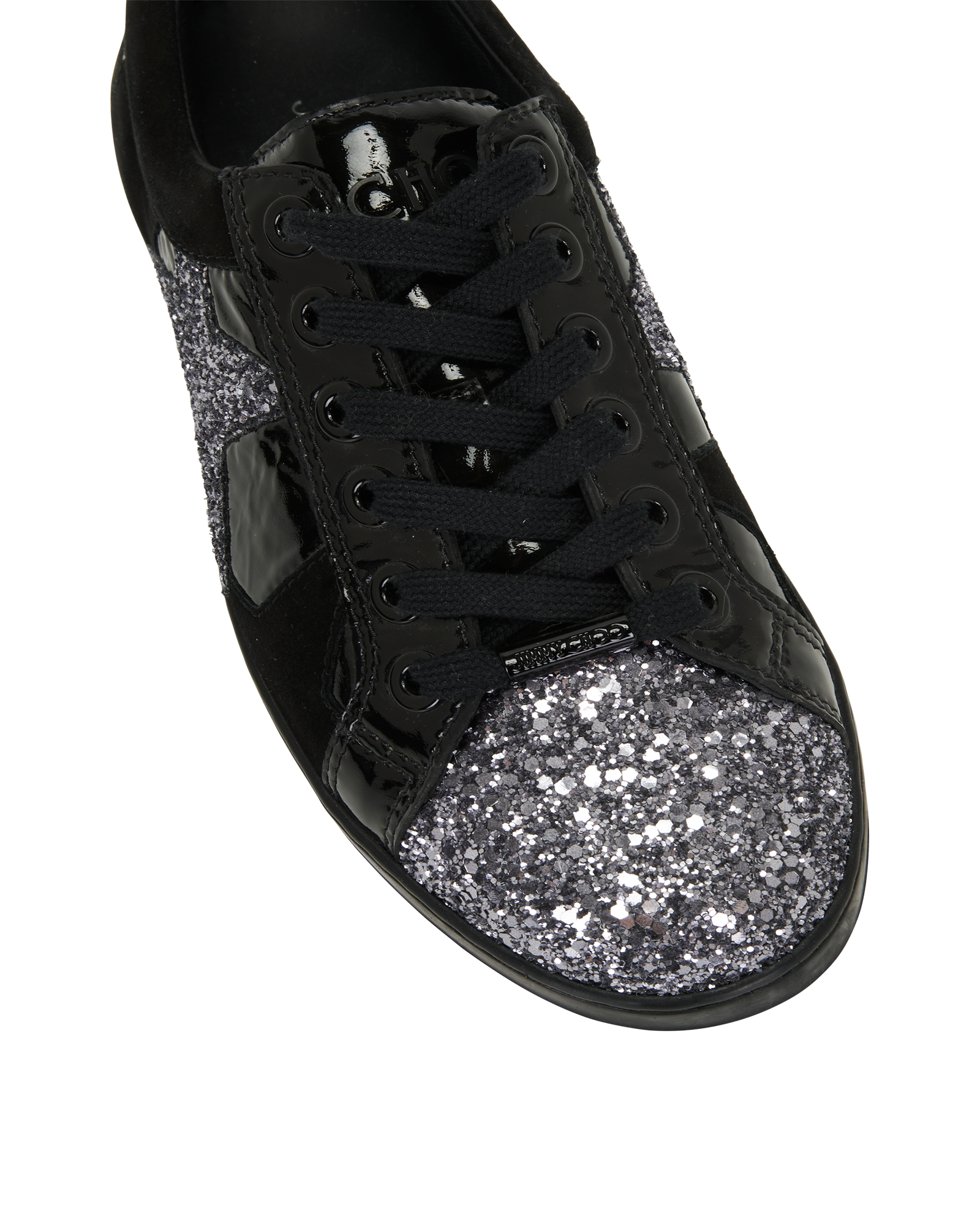 Jimmy Choo Star Glittered Trainers, &pound;110, Shoes, Black, Leather, Other view
