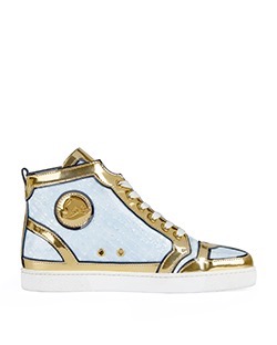 Christian Louboutin Louis Patent Leather High top  trainers,  Rubber, Whit