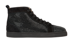 Christian Louboutin Crystal High Top Trainers, Mens, Suede, Black, UK 11,