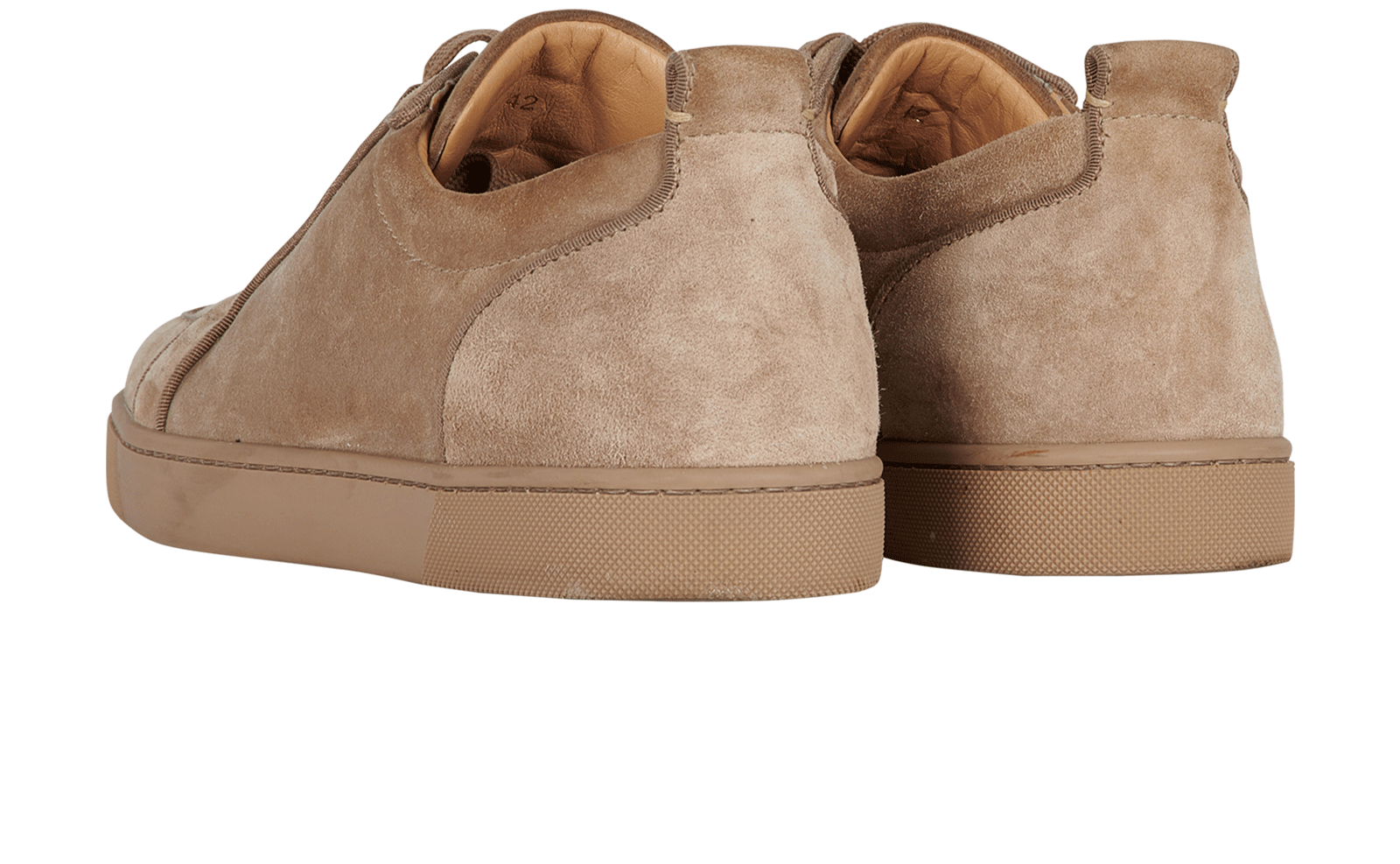 Christian Louboutin Rantulow Orlato Trainers, &pound;350, Shoes, Beige, Suede, Back view
