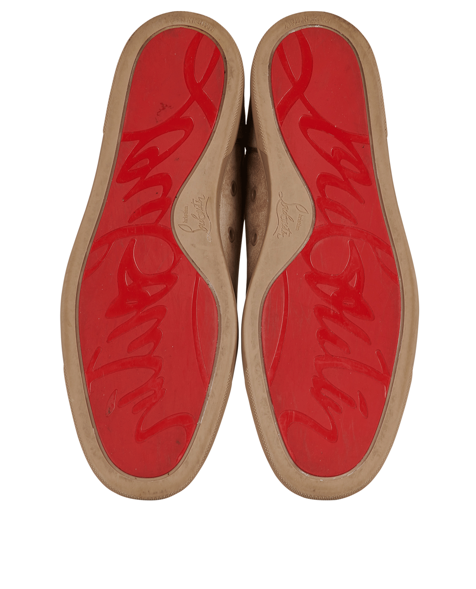 Christian Louboutin Rantulow Orlato Trainers, &pound;350, Shoes, Beige, Suede, Top view