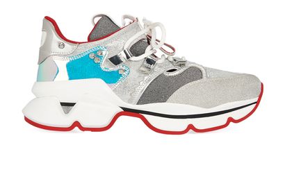 Christian Louboutin Red Runners Irridescent Low Tops, front view
