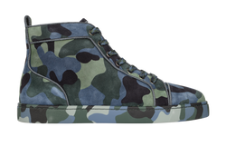 Christian Louboutin Orlato Camo Trainers, Mens, Suede, Blue/Grn, UK7.5, 3*