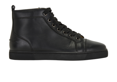 Christian Louboutin High Top Sneakers, &pound;220, Shoes, Black, Leather, Front view