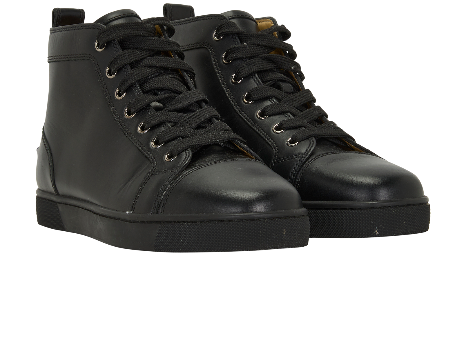 Christian Louboutin High Top Sneakers, &pound;220, Shoes, Black, Leather, Side view