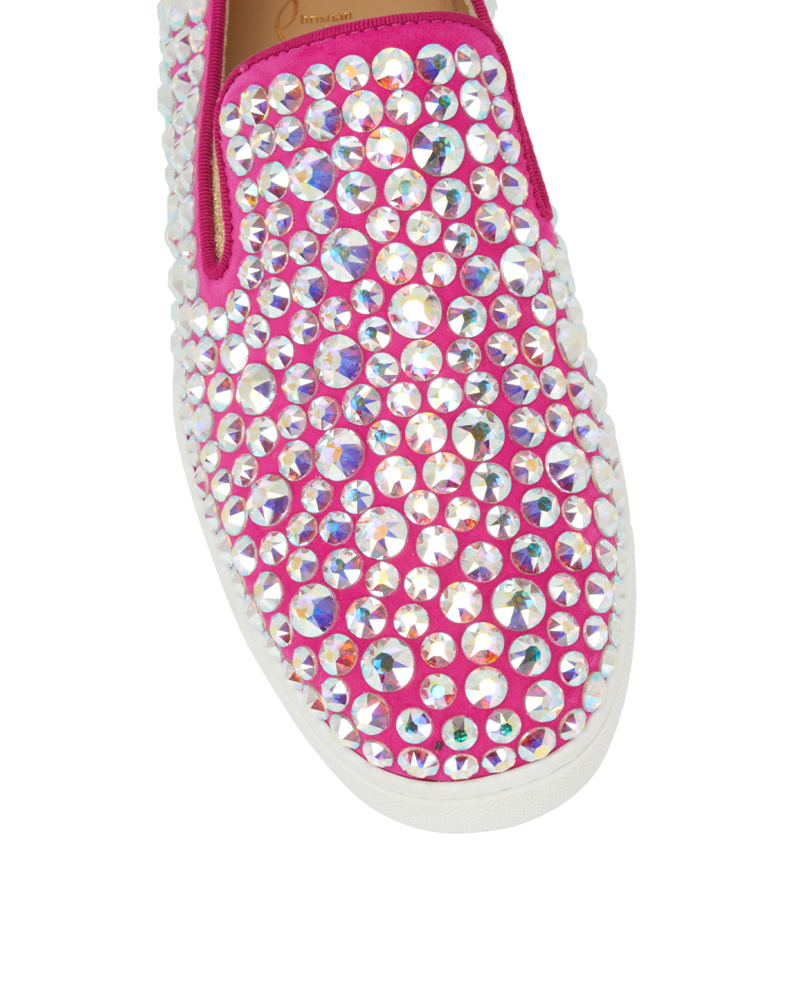 Christian Louboutin Crystal Spike Trainers, &pound;295, Shoes, Pink, Fabric, Other view