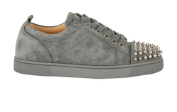 Christian Louboutin Louis Junior Spikes Trainers,Mens,Suede,Grey,UK6,B/DB,