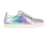 Christian Louboutin Fun Louis Junior Spikes Trainers, &pound;295, Shoes, Blue/Green/Purple/Silver, Leather, Front view
