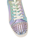 Christian Louboutin Fun Louis Junior Spikes Trainers, &pound;295, Shoes, Blue/Green/Purple/Silver, Leather, Other view