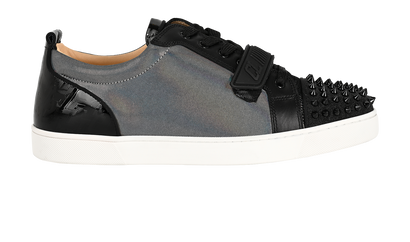 Christian Louboutin Louis Junior Sneaker, &pound;395, Shoes, Black/Silver, Leather, Front view