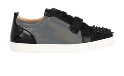 Christian Louboutin Louis Junior Sneaker, Leather, Blk/Holographic, UK10.5