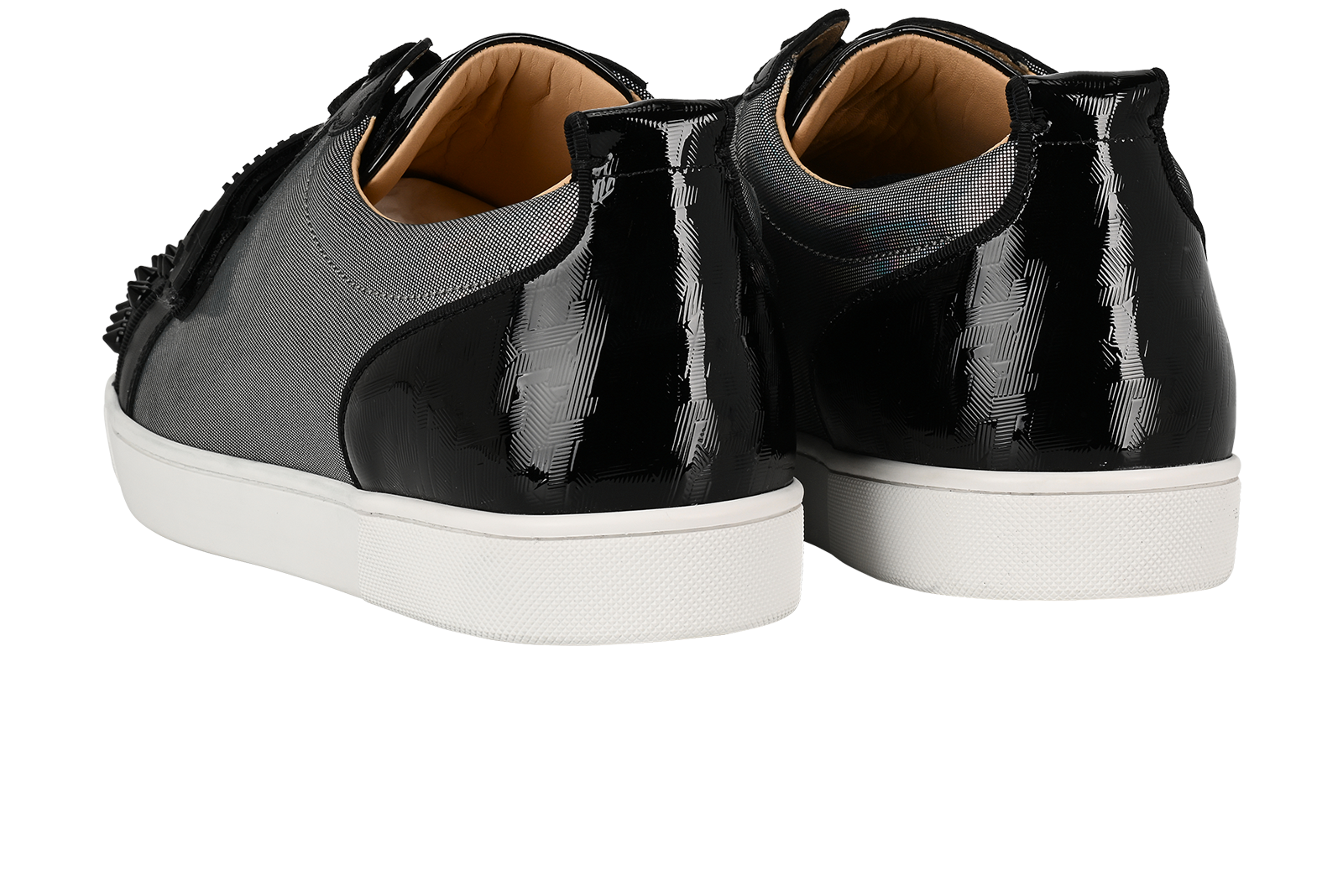 Christian Louboutin Louis Junior Sneaker, &pound;395, Shoes, Black/Silver, Leather, Back view