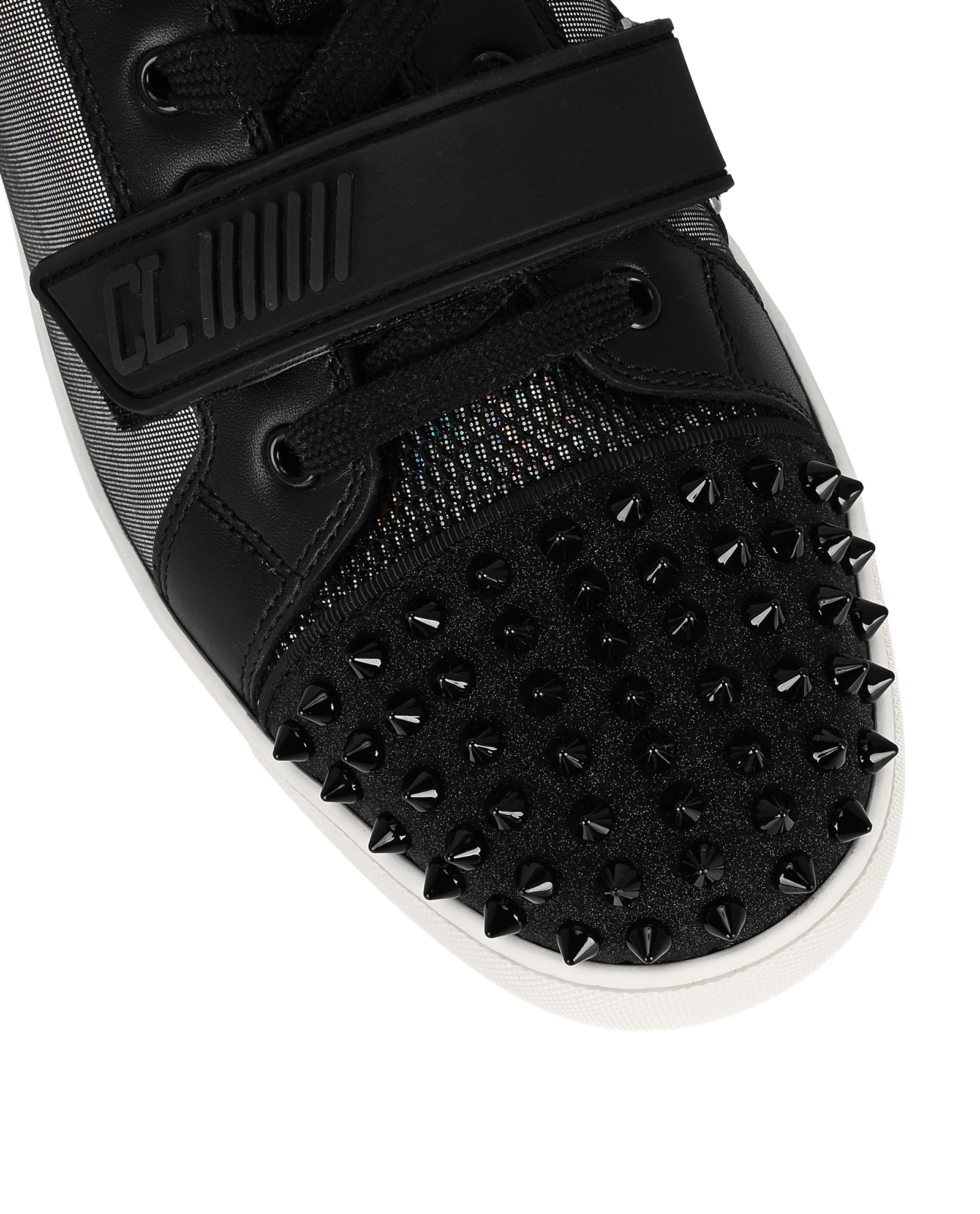 Christian Louboutin Louis Junior Sneaker, &pound;395, Shoes, Black/Silver, Leather, Other view