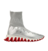 Christian Louboutin Sharky Sock Trainers, &pound;420, Shoes, Silver, Fabric, Front view