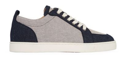 Christian Louboutin Rantulow Trainers, &pound;310, Shoes, Blue/White, Denim/Leather, Front view