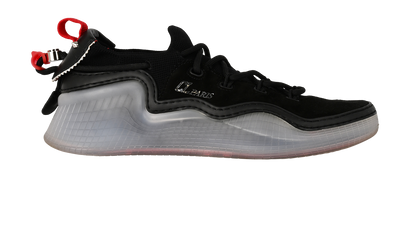 Christian Louboutin Arpoador Trainers, &pound;250, Shoes, Black, Fabric/Suede, Front view