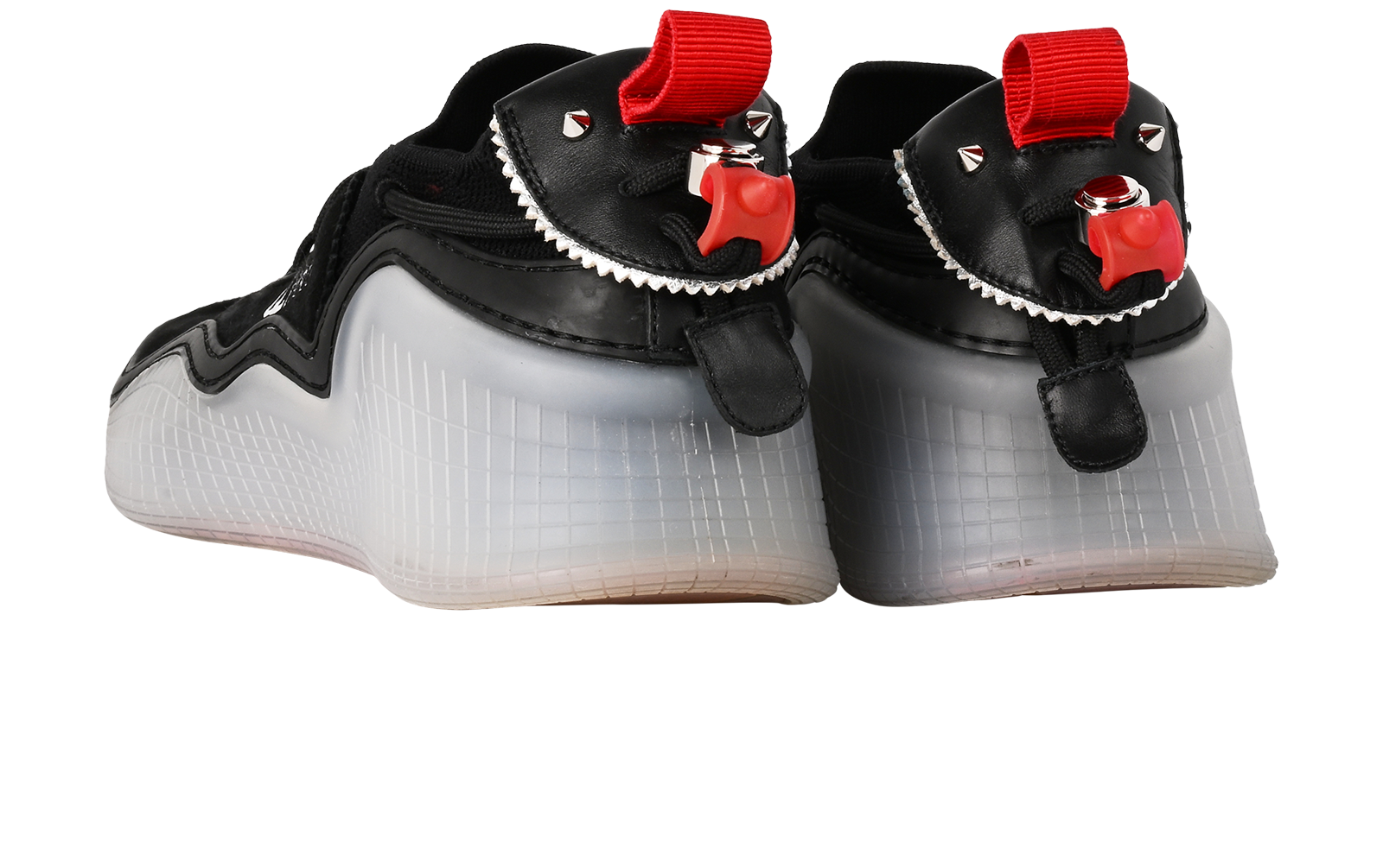 Christian Louboutin Arpoador Trainers, &pound;250, Shoes, Black, Fabric/Suede, Back view