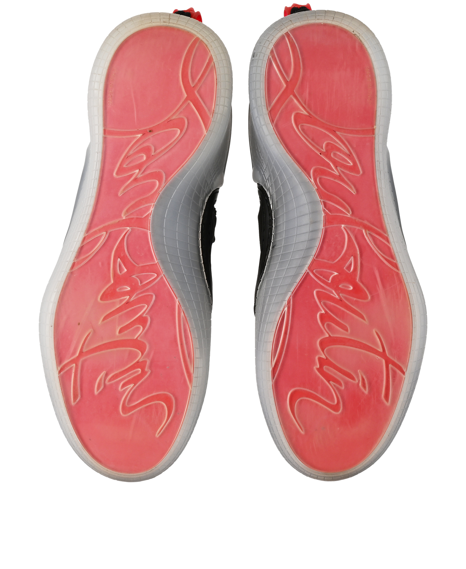 Christian Louboutin Arpoador Trainers, &pound;250, Shoes, Black, Fabric/Suede, Top view