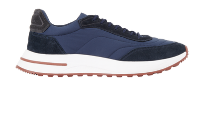 Loro Piana Week End Evo Trainers, &pound;350, Shoes, Navy, Fabric, Front view