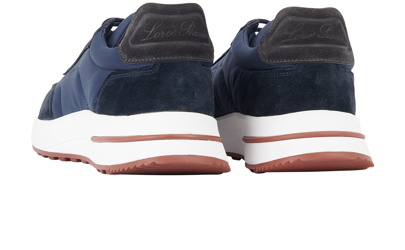 Loro Piana Week End Evo Trainers, &pound;350, Shoes, Navy, Fabric, Back view