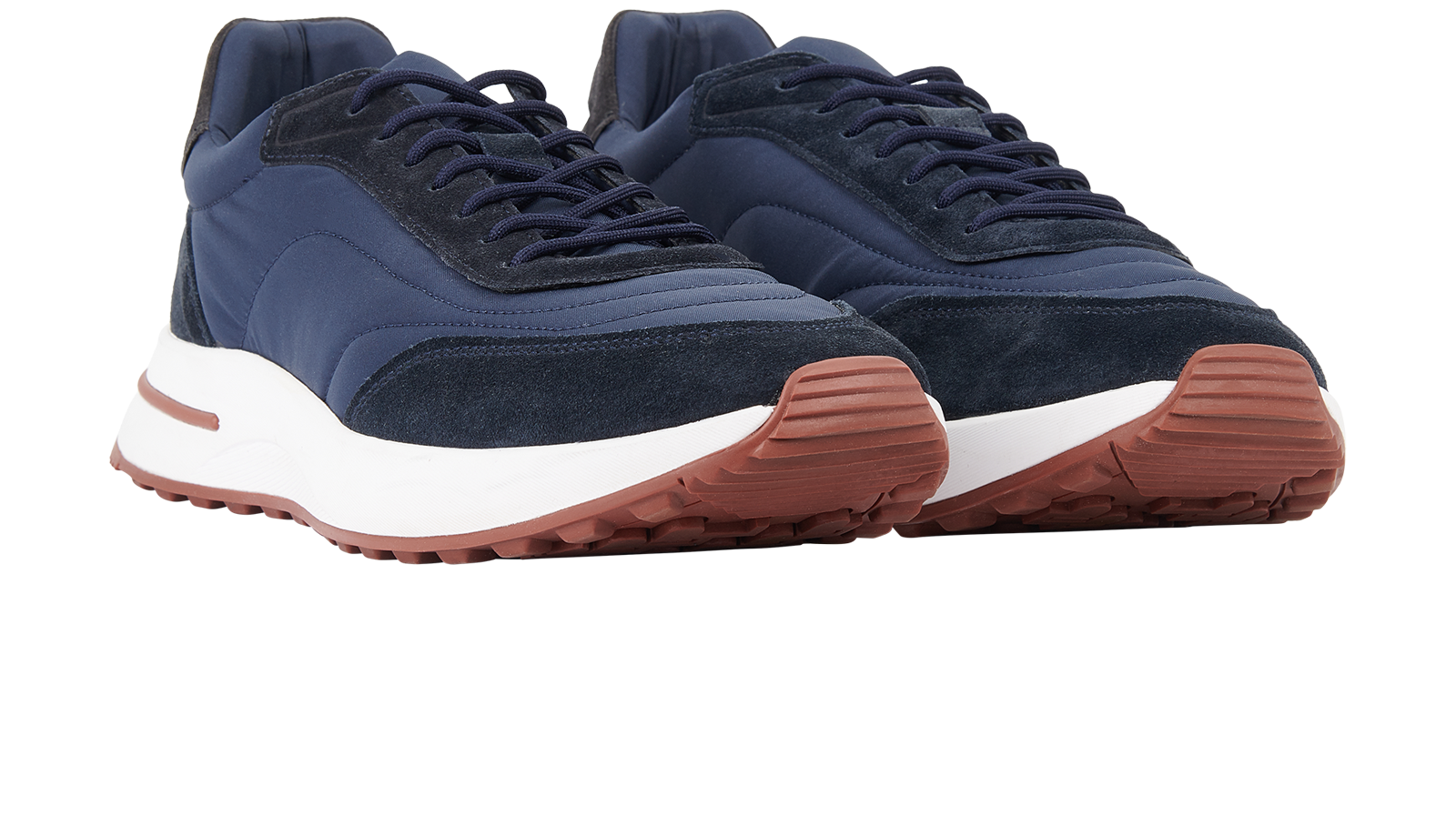 Loro Piana Week End Evo Trainers, &pound;350, Shoes, Navy, Fabric, Side view