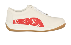 Louis Vuitton x Supreme Sport Trainers, Mens, Leather, White/Red, UK7, 2*