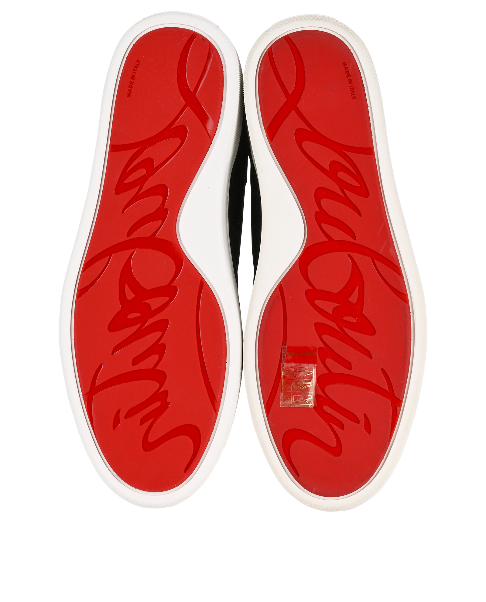 Christian Louboutin HappyRui Spikes Trainers, &pound;350, Shoes, Black, Suede, Top view