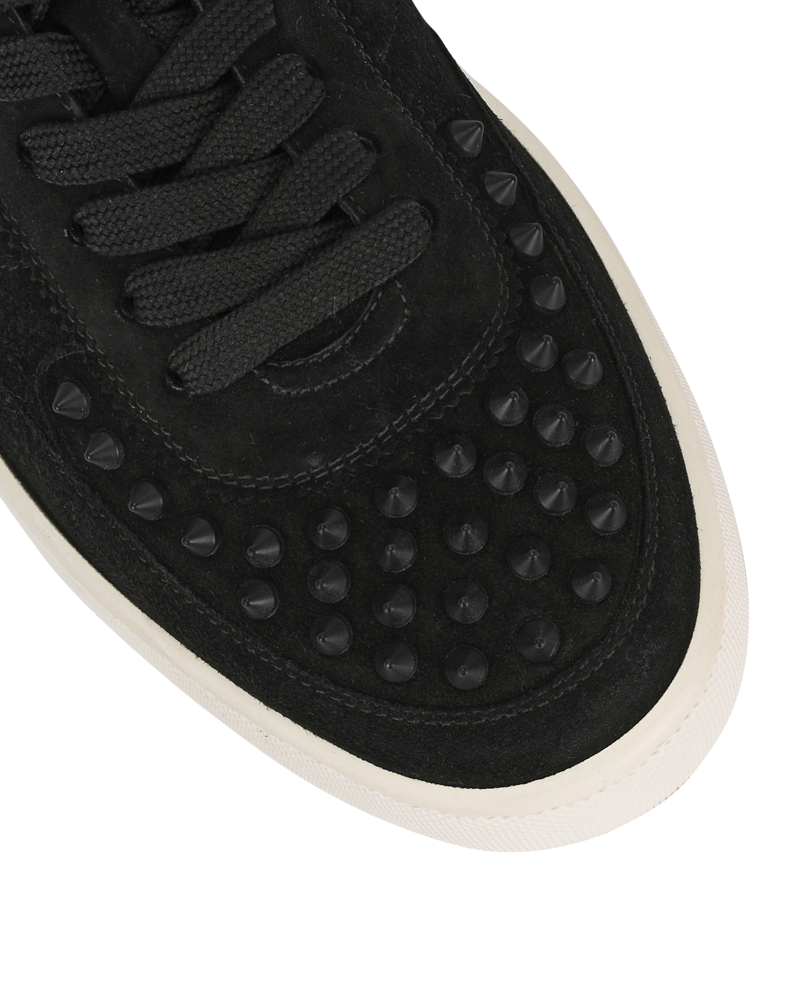 Christian Louboutin HappyRui Spikes Trainers, &pound;350, Shoes, Black, Suede, Other view