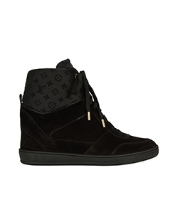 Louis Vuitton Millennium Wedge Sneakers, Suede, black, B, UK 6.5