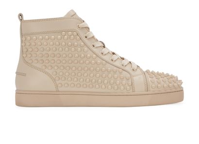 Christian Louboutin Louis Spike Trainers, &pound;220, Shoes, Beige, Leather, Front view