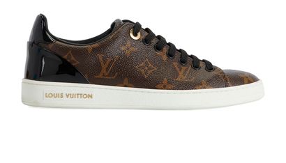 Louis Vuitton Frontrow Trainers, &pound;450, Shoes, Black/Brown, Coated Canvas/Leather/Patent Leather, Front view