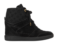 Louis Vuitton Monogram Wedge Trainers, Suede, Black, UK5, 2*