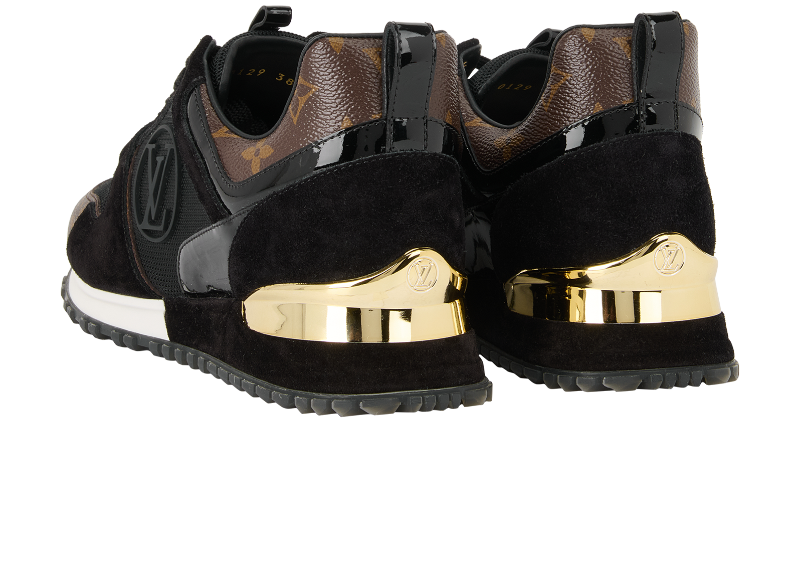 Louis Vuitton Monogram Trainers, &pound;480, Shoes, Black/Brown, Mesh/Suede, Back view