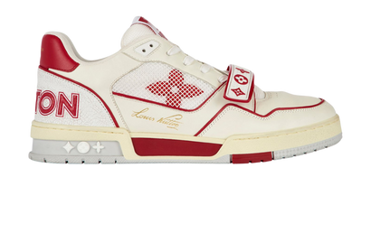 Louis Vuitton Red Strap Trainers, front view