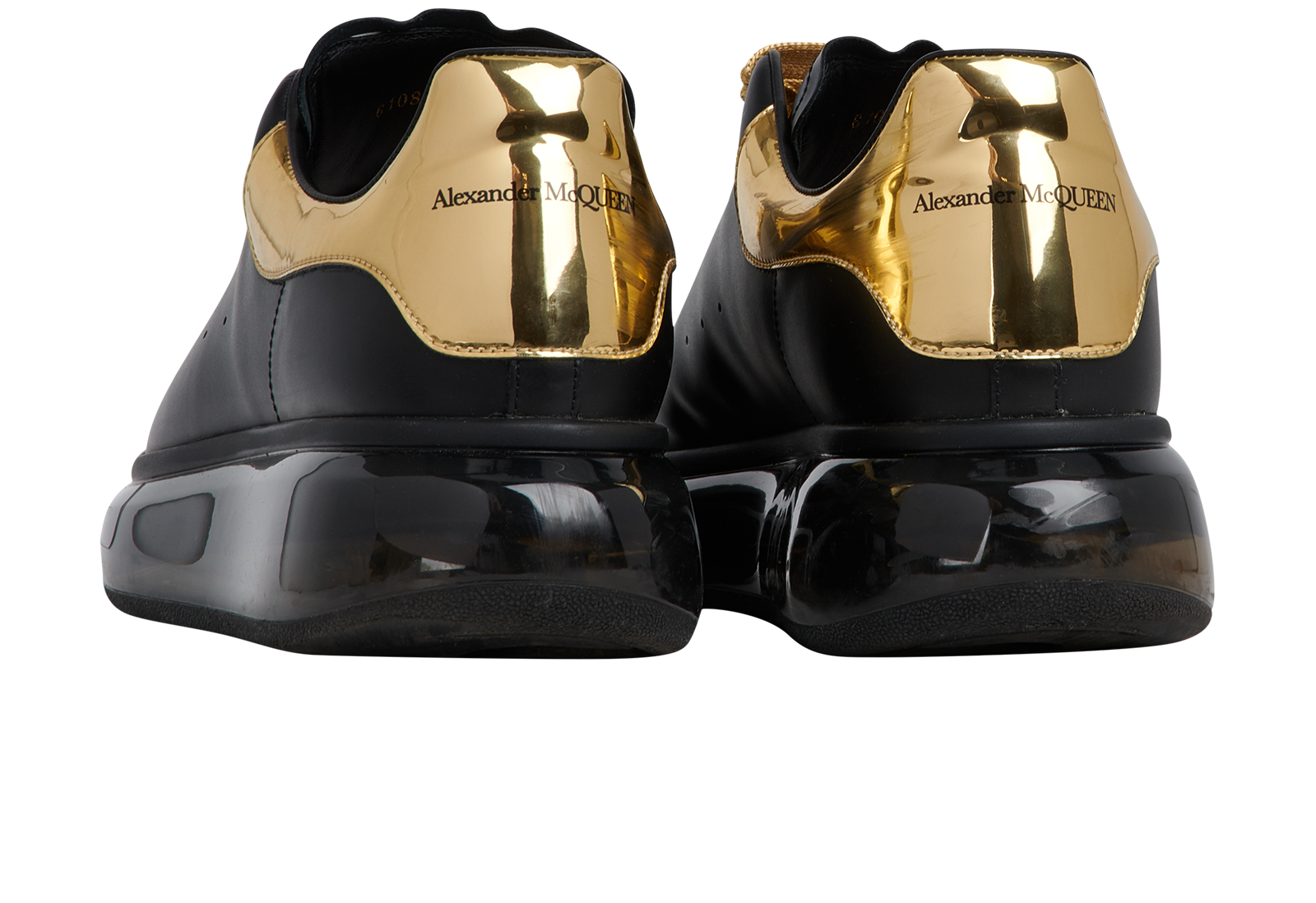 Alexander McQueen Trainers, &pound;180, Shoes, Black/Gold, Leather, Back view