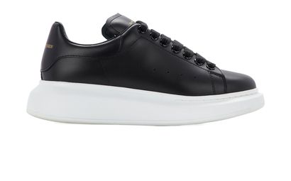 Alexander McQueen Oversized Sneakers, &pound;250, Shoes, Black, Leather, Front view