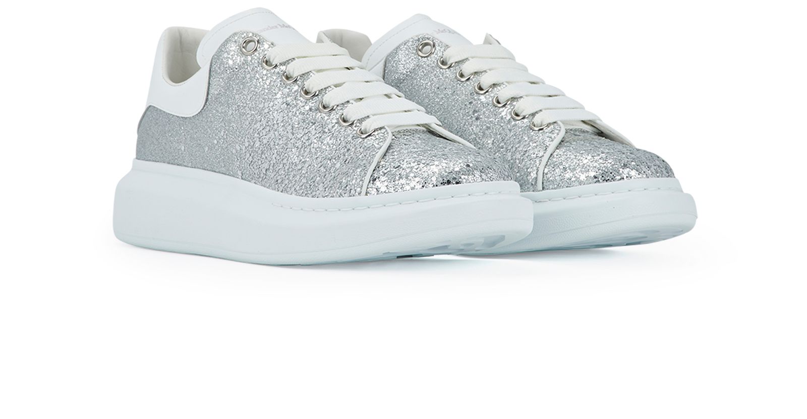 Alexander mcqueen silver glitter 2025 trainers