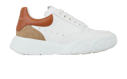 Alexander McQueen Court Trainers, &pound;250, Shoes, Brown/White, Leather, Front view