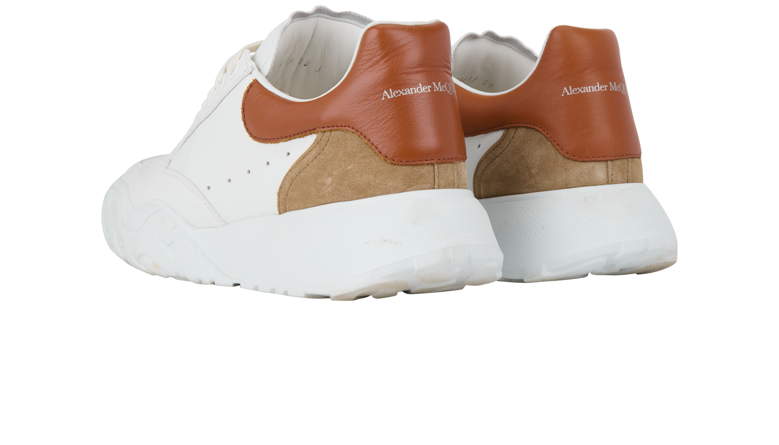 Alexander McQueen Court Trainers, &pound;250, Shoes, Brown/White, Leather, Back view