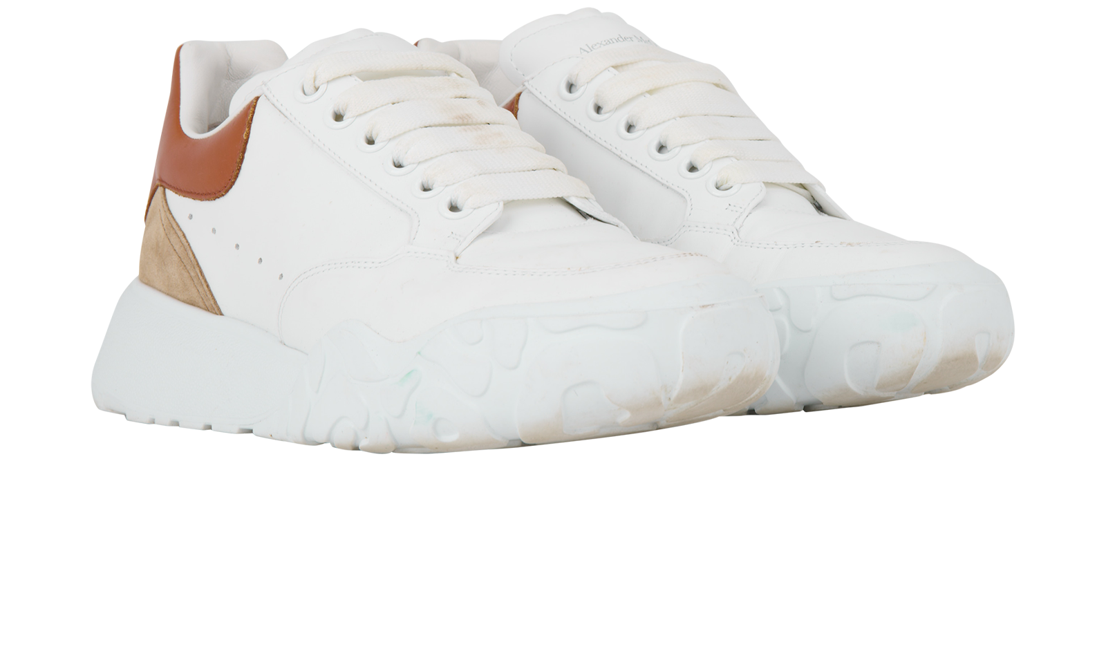 Alexander McQueen Court Trainers, &pound;250, Shoes, Brown/White, Leather, Side view