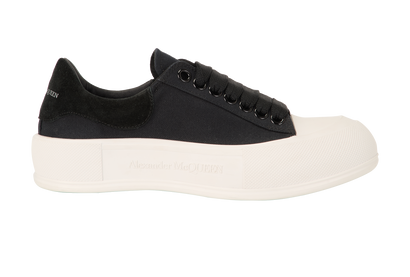 Alexander McQueen Plimsoll Trainers, &pound;120, Shoes, Black, Canvas, Front view
