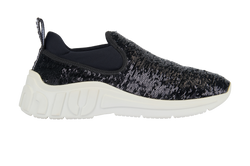 Miu Miu Sequins Trainers, Fabric, Black, UK4.5, DB, 3*