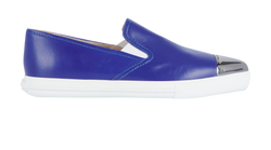 Miu Miu Metal Cap Toe Sneaker, Leather, Blue, UK5, DB, B, 3*