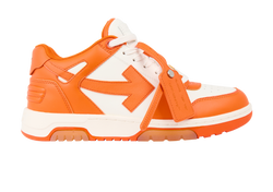 Off White Out Of Office Sneakers, Leather, White/Orange, MIC, Sz 8, 3*