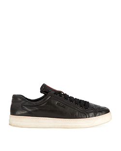 Prada Black Leather Low Top Sneakers, Black, Box, UK 5