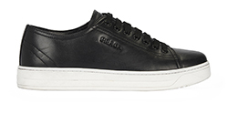 Prada Lace Up Sneakers, Leather, Black, B, 2, 2*
