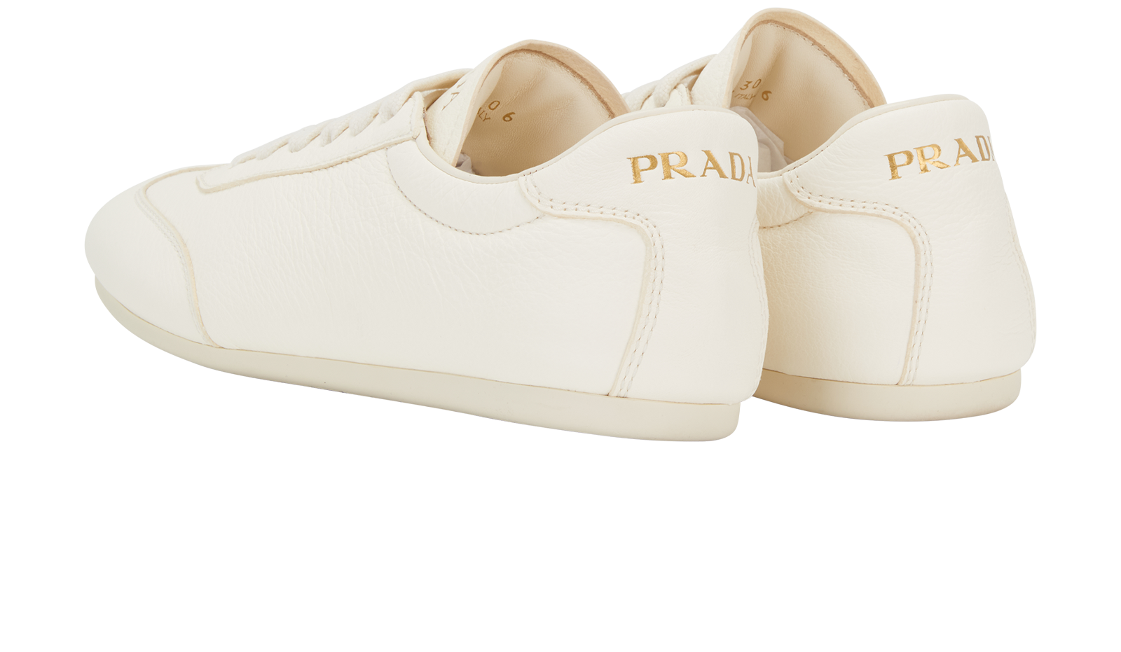 Prada Low Top Sneakers, &pound;250, Shoes, White, Leather, Back view