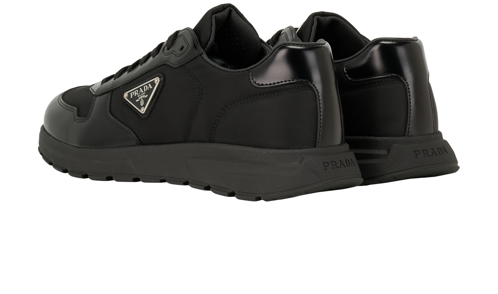 Prada Prax 01 Sneakers, &pound;350, Shoes, Black, Leather/Nylon, Back view
