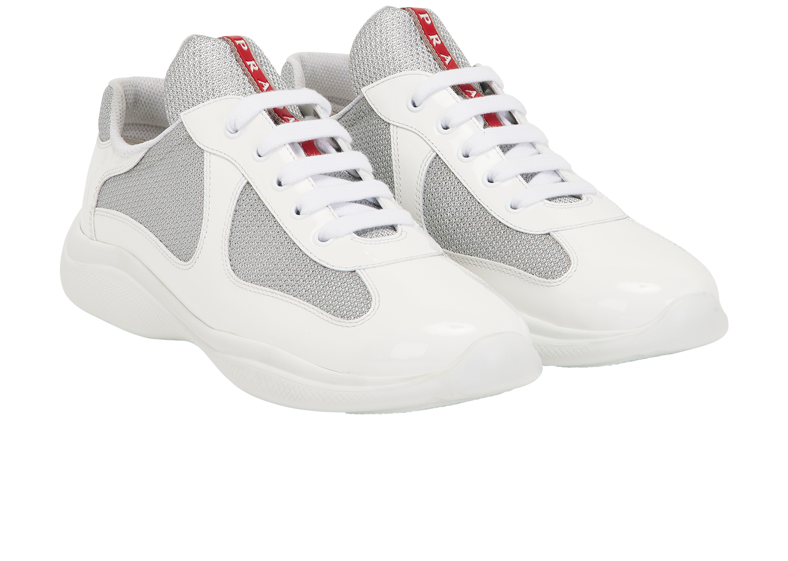 Prada America's Cup Sneakers, &pound;375, Shoes, White, Mesh, Side view