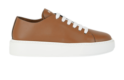Prada Low Cut Trainers, Leather, Brown, UK6, 3*